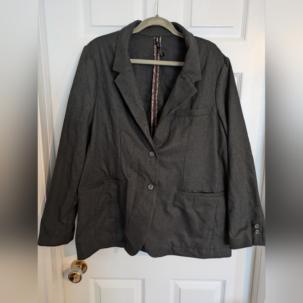 Peau de Loup Patterson Faux-Wool Suit Jacket Gray Size 18